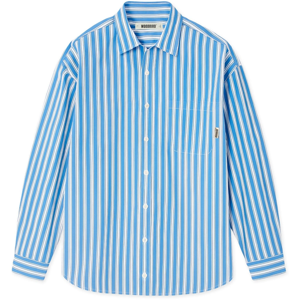 Woodbird Buzo Classic Shirt (Blue Stripe)