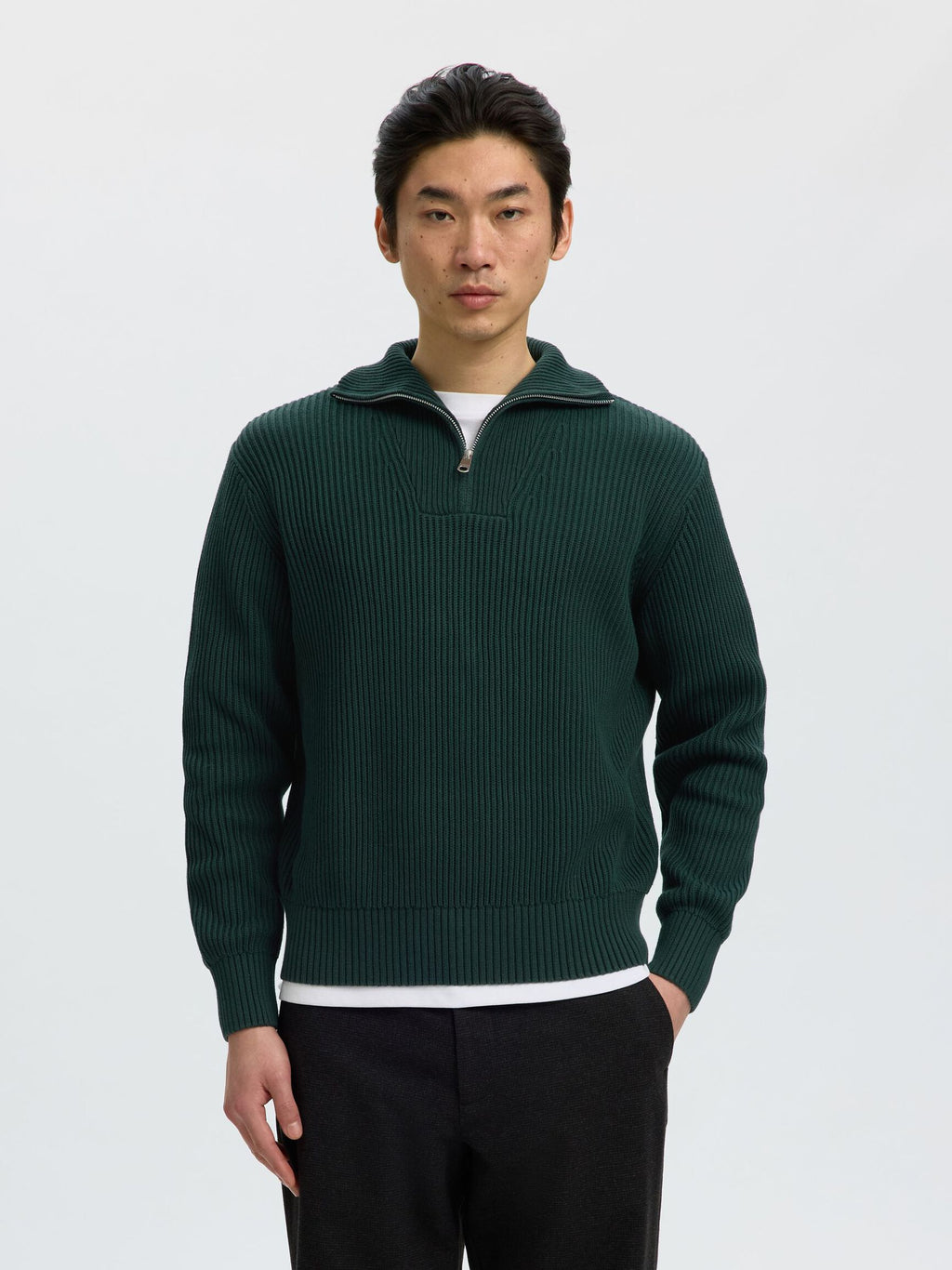 Knit half zip