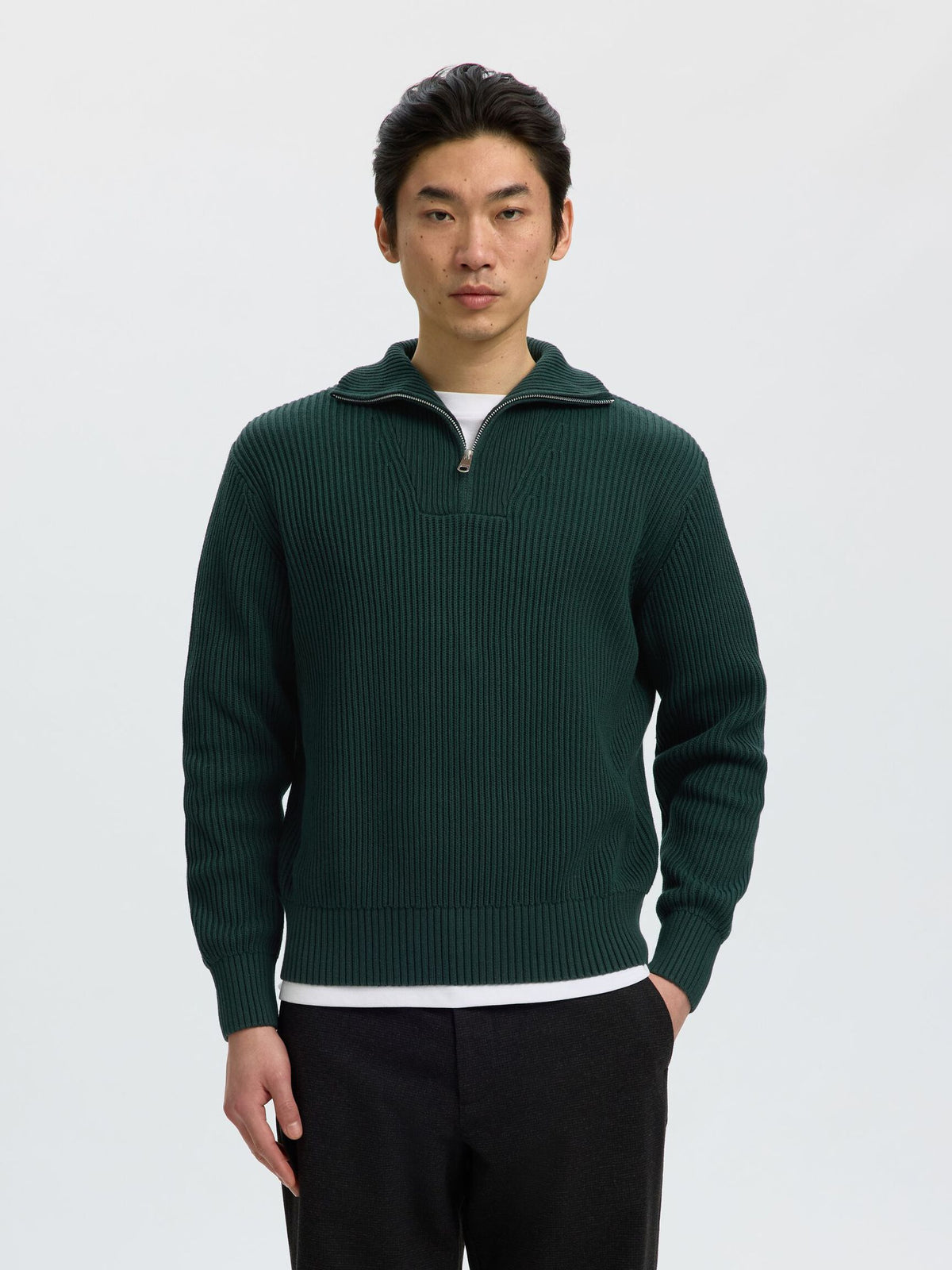 Knit half zip