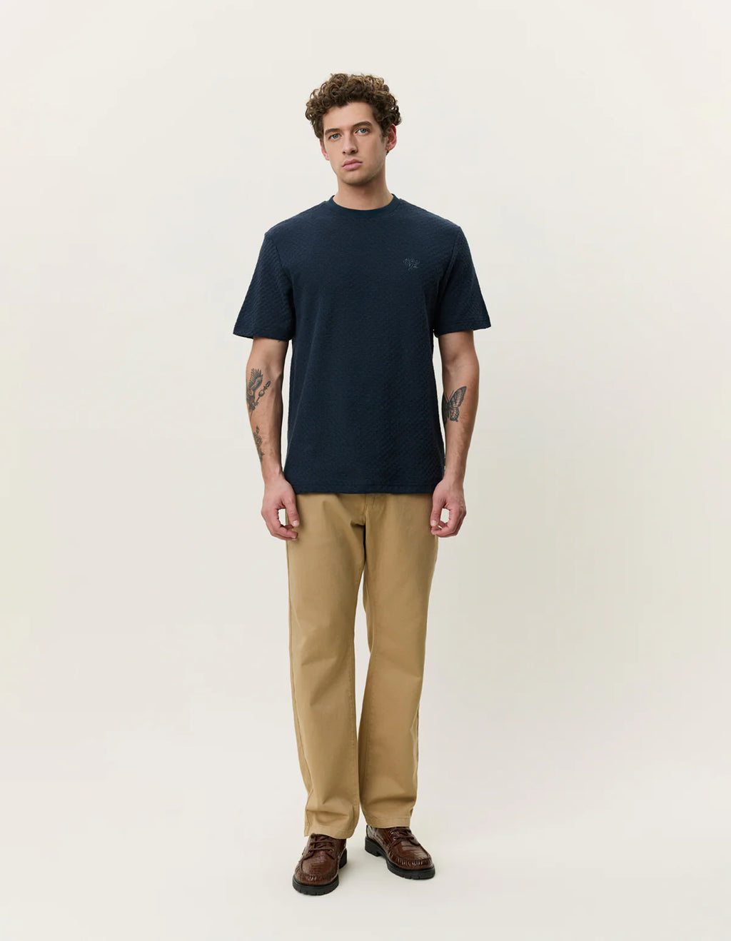 Les Deux / Knitted Check T-Shirt
