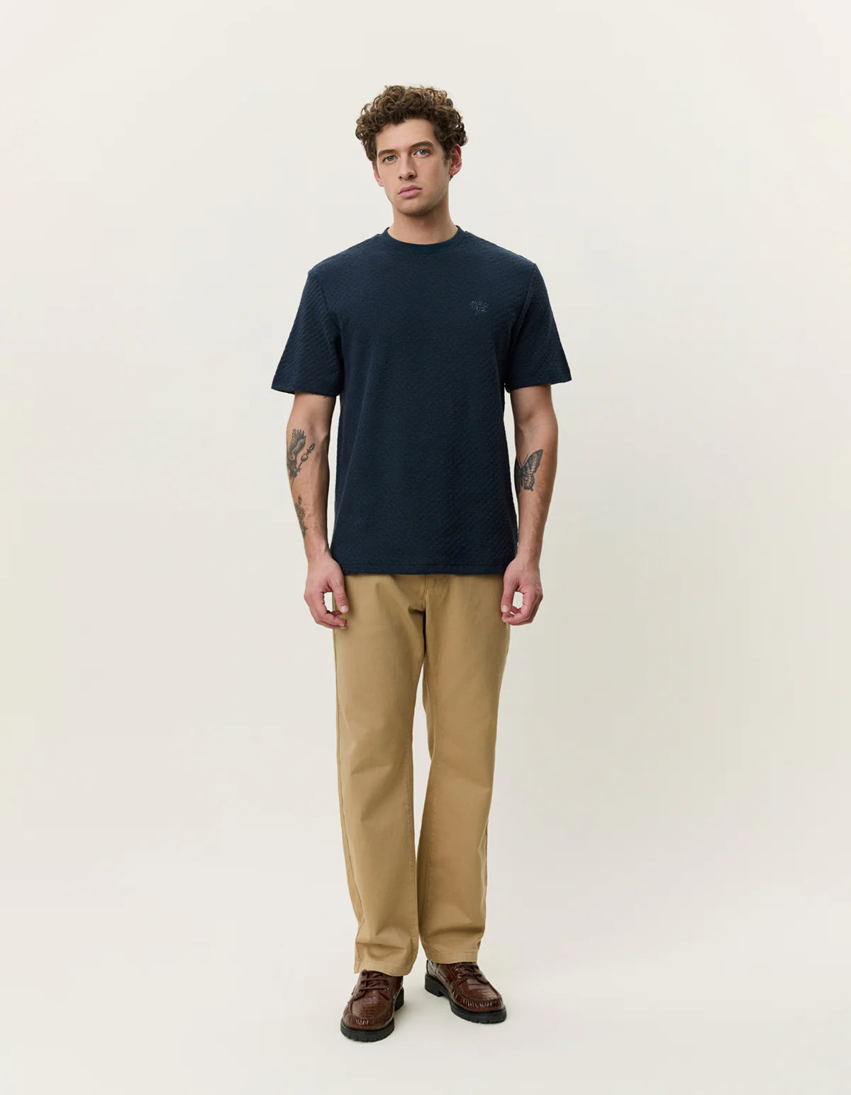 Les Deux / Knitted Check T-Shirt