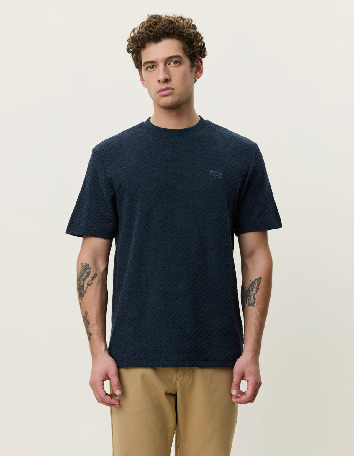 Les Deux / Knitted Check T-Shirt
