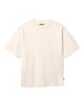 Woodbird Baine Base Tee off white, vooraanzicht van het effen T-shirt met klein logo op de borst.
