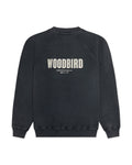 Woodbird Zhang Washed Logo Crew (Black)