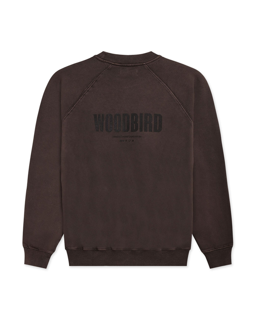 Woodbird Zhang Washed Logo Crew (Brown)