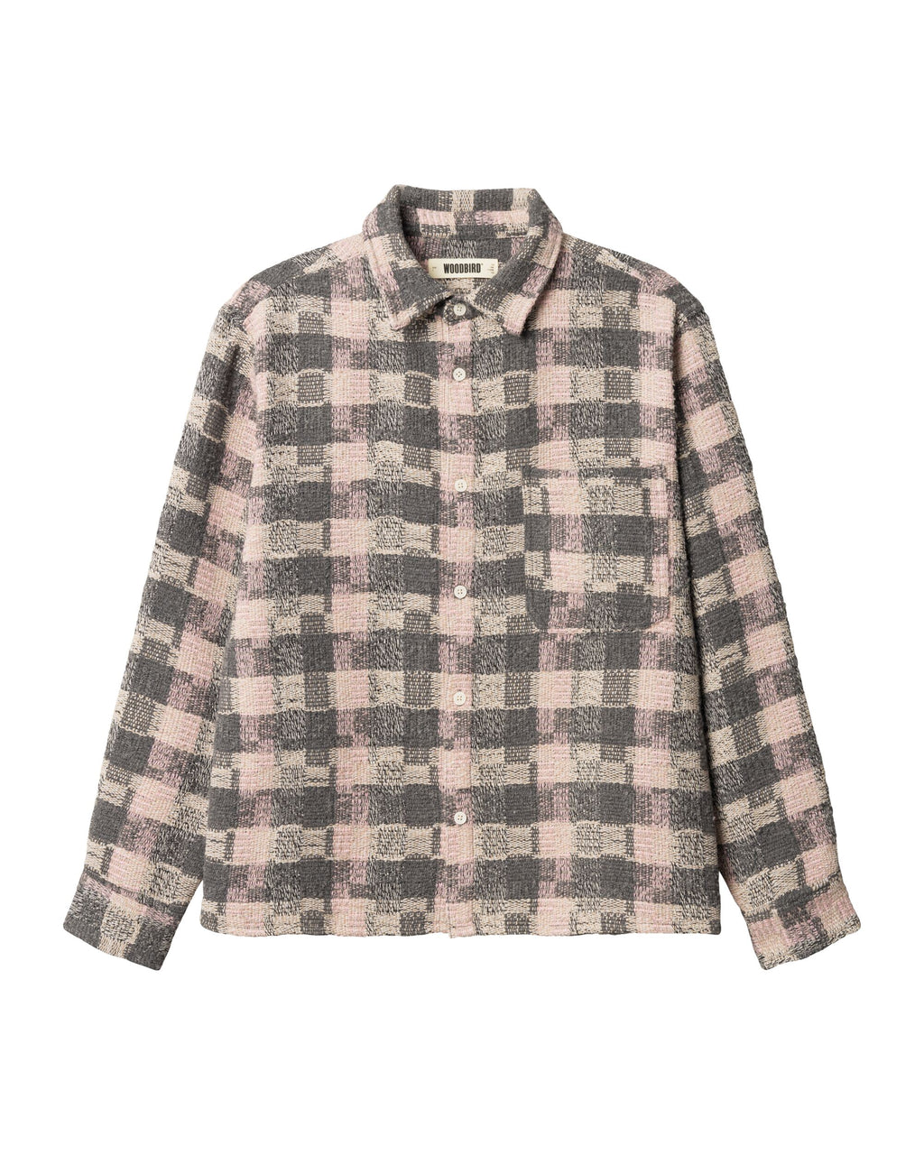 Woodbird Glixt Structure shirt (grey-brown)