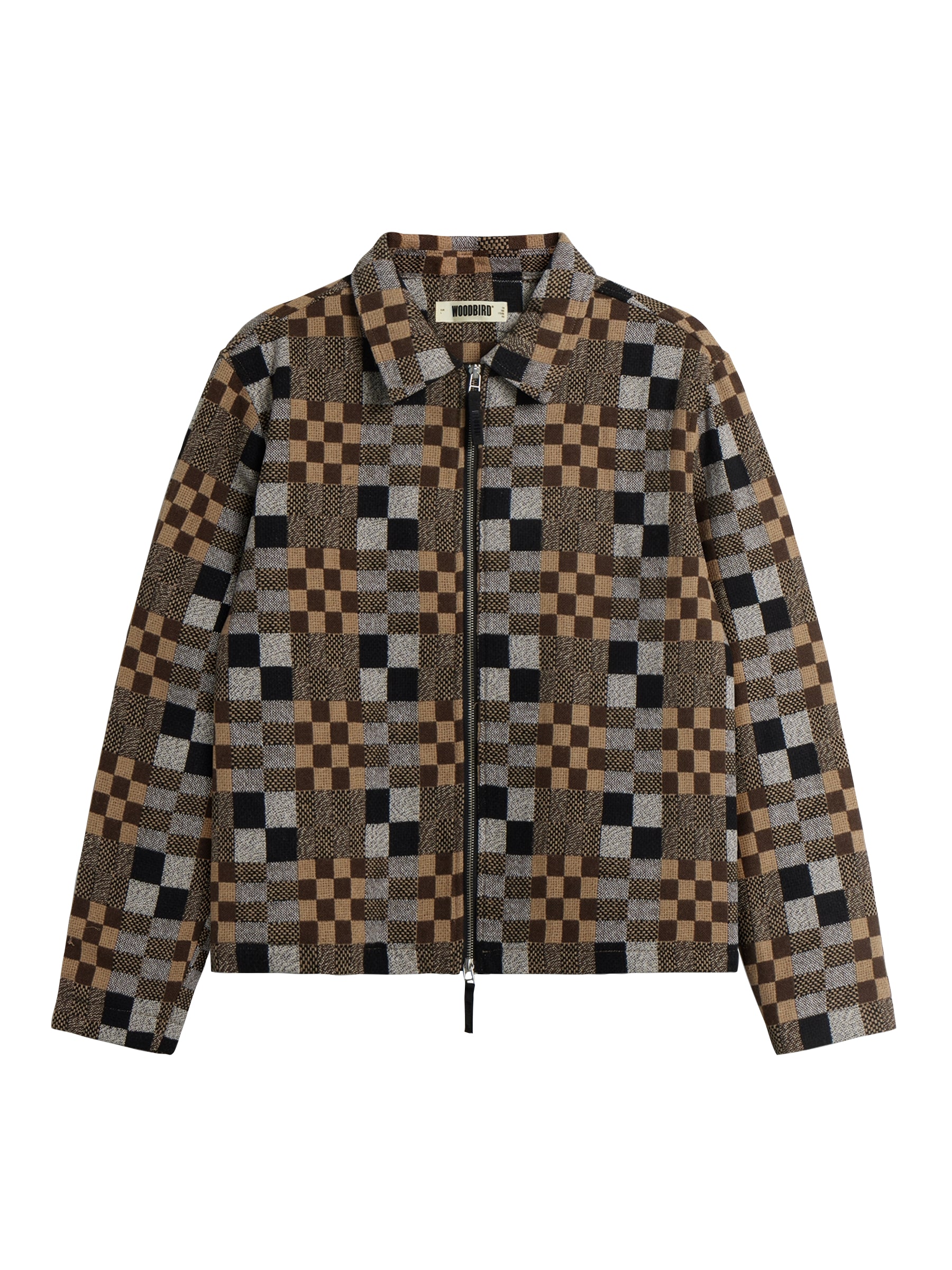 Woodbird Buck Patch Jacket (brown check)