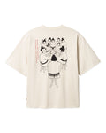 Woodbird Beam Suma Tee in off-white. Achterkant van het heren t-shirt met print op de voorzijde.