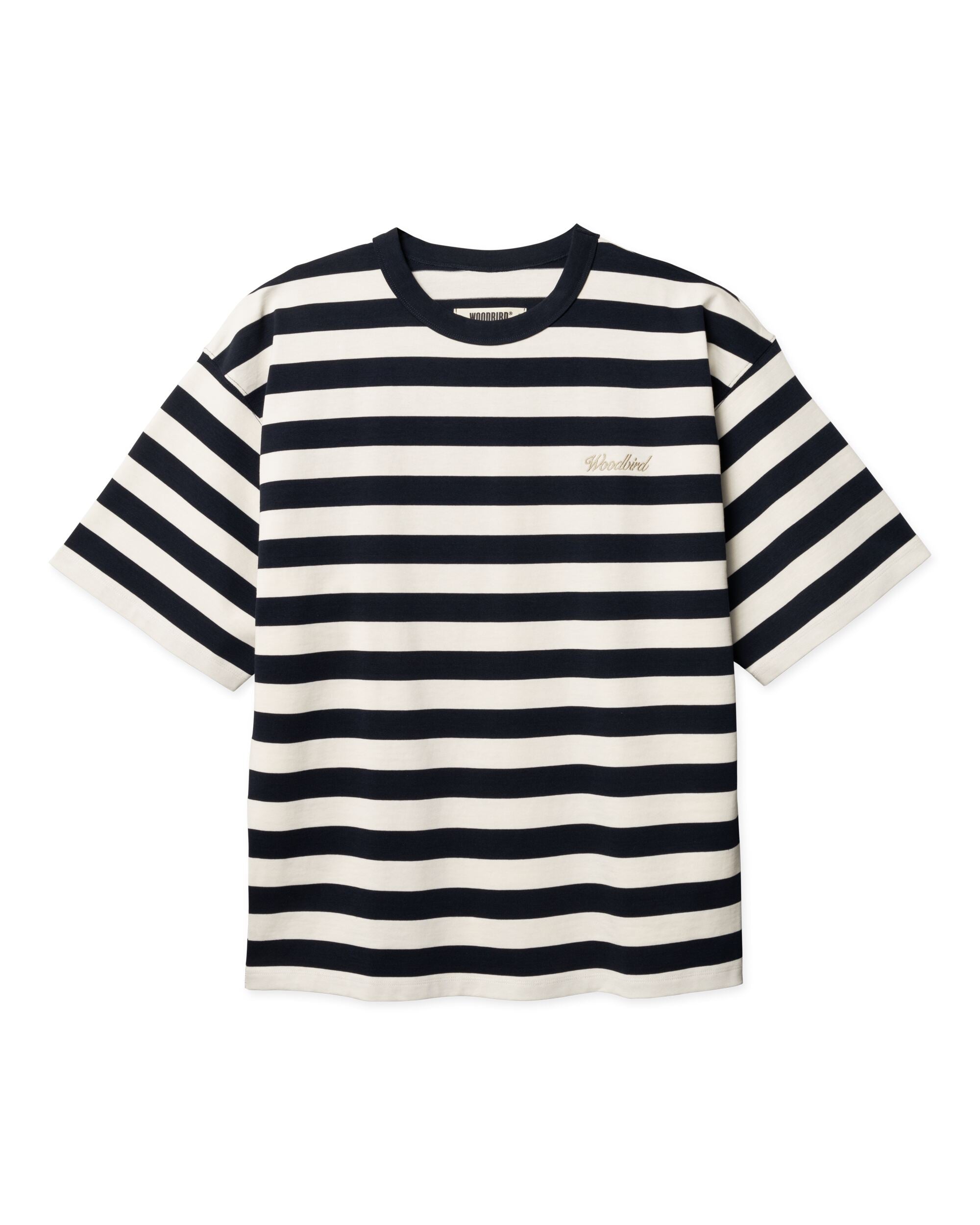 Woodbird / Beam Stripe Tee / dark navy