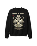 Woodbird WBCane Lion Crew zwart, achterzijde met een grote gedetailleerde Lion Dance grafische print.