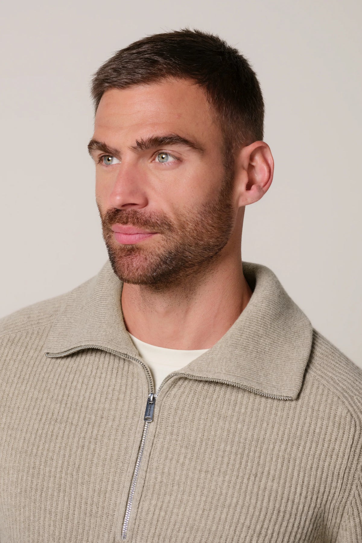 PULLOVER HALF ZIP BEIGE