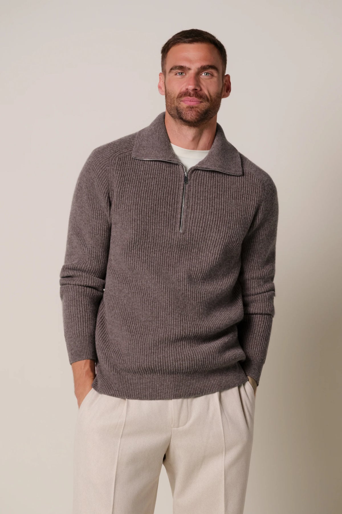 PULLOVER AUBERGINE HALF ZIP