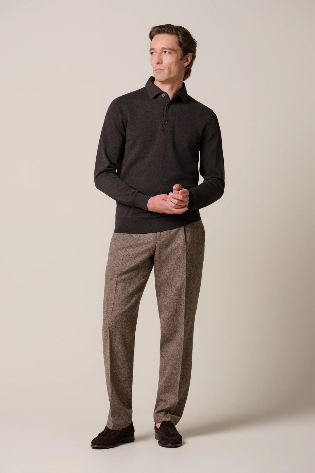 POLO ONE PIECE LS D BROWN