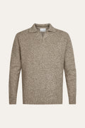POLO OPEN COLLAR LS BROWN