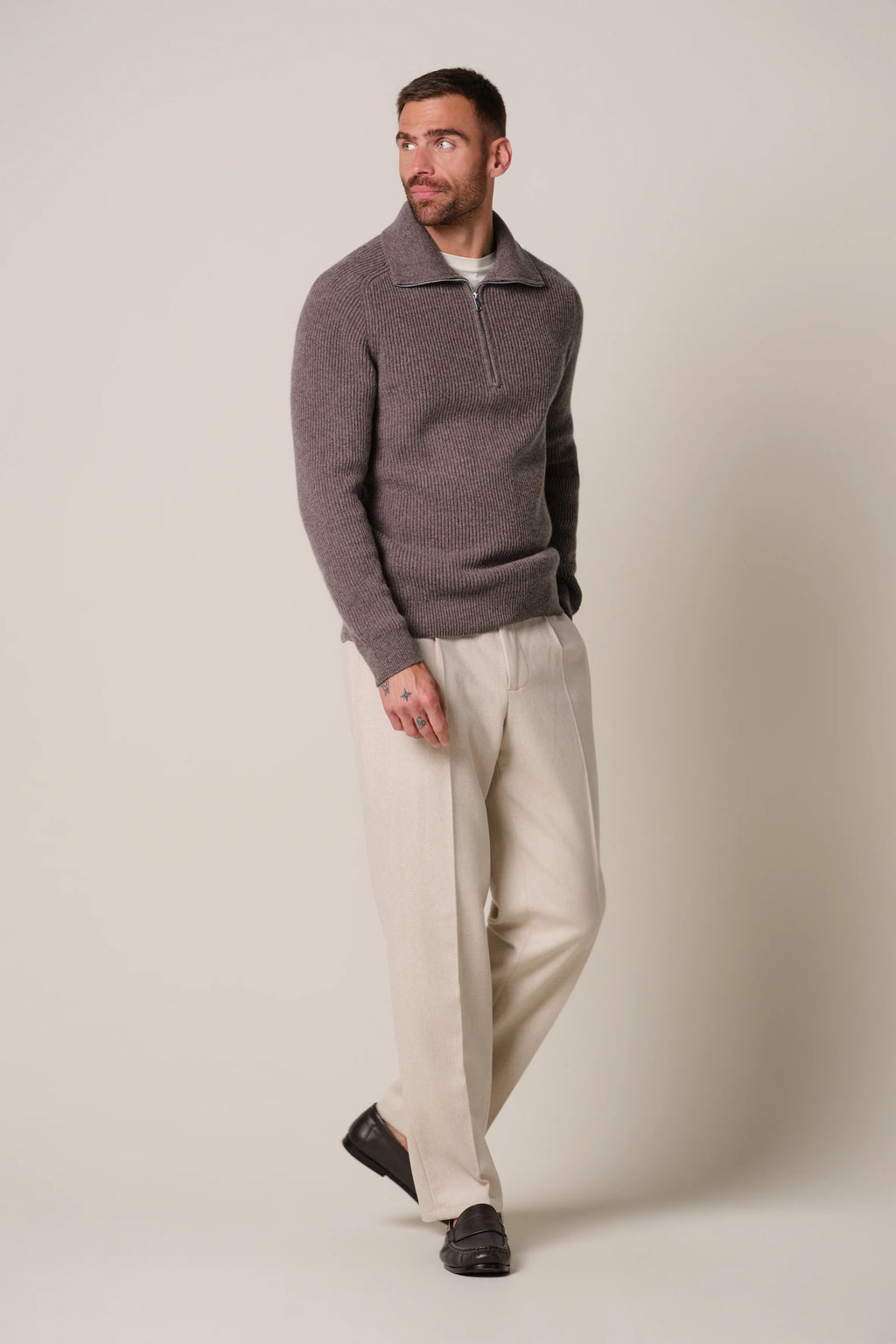 PULLOVER AUBERGINE HALF ZIP