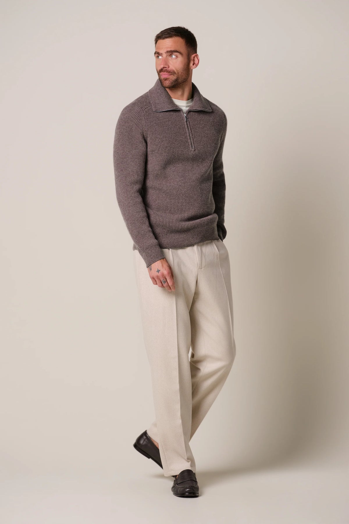 PULLOVER AUBERGINE HALF ZIP