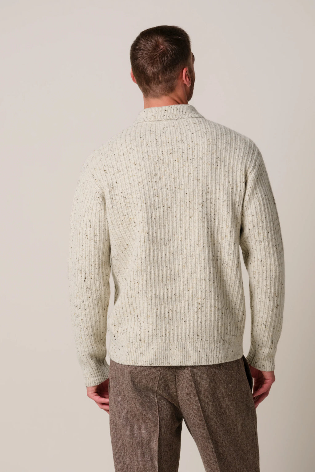 POLO OPEN COLLAR LS SAND