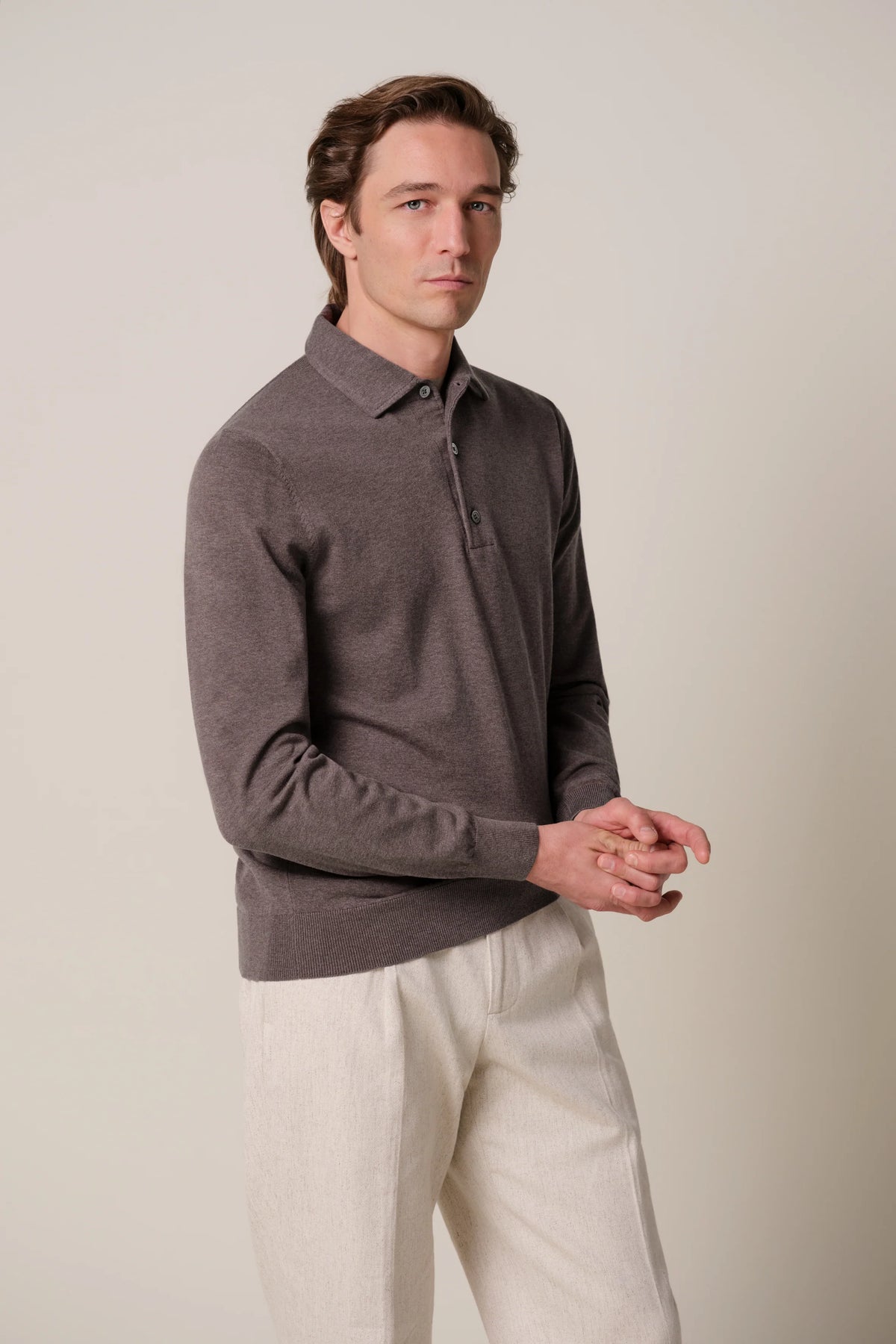 POLO ONEPIECE LS AUBERGINE