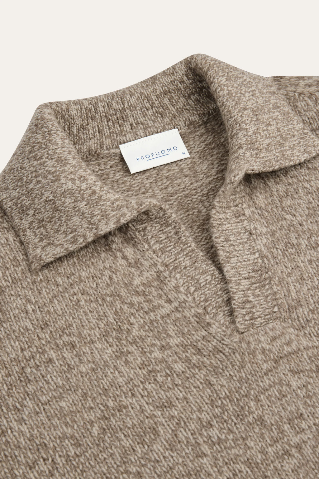 POLO OPEN COLLAR LS BROWN