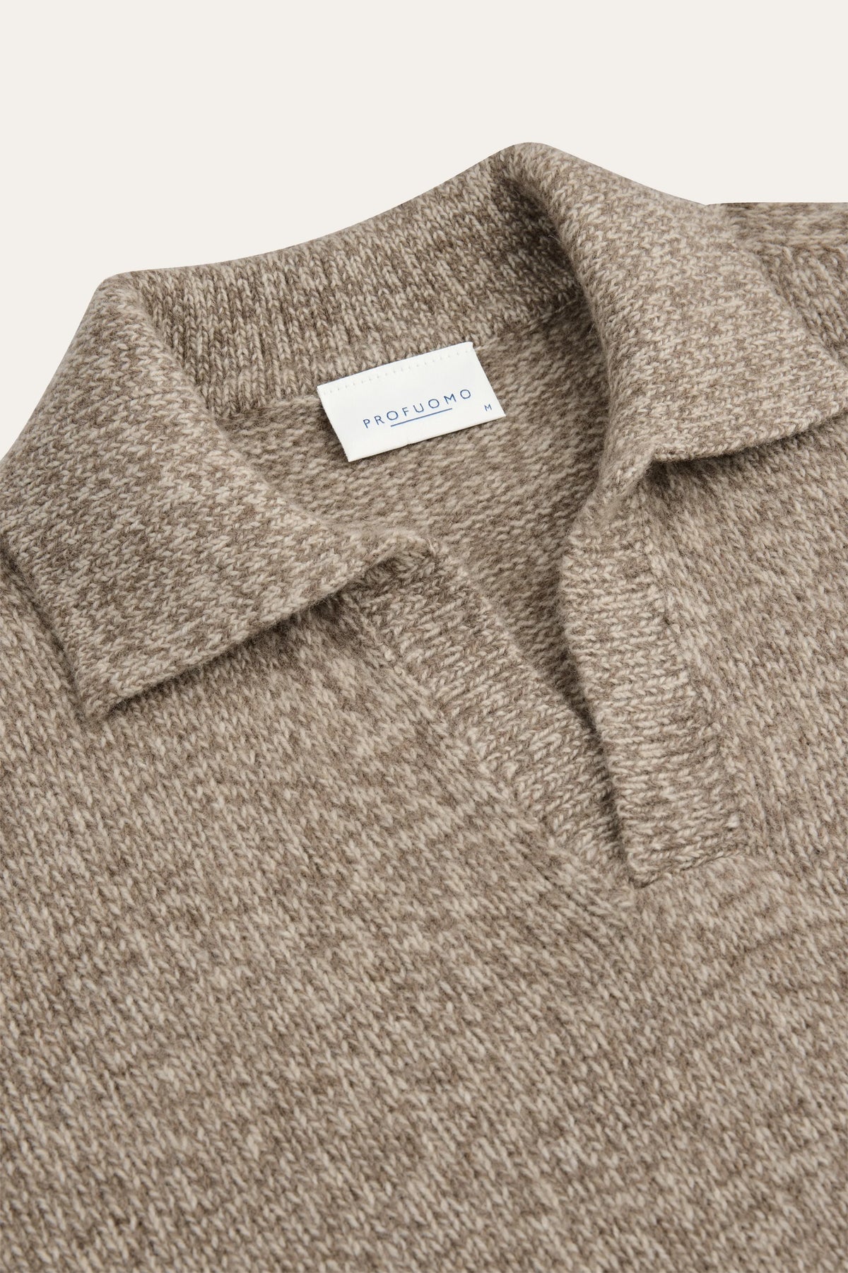 POLO OPEN COLLAR LS BROWN