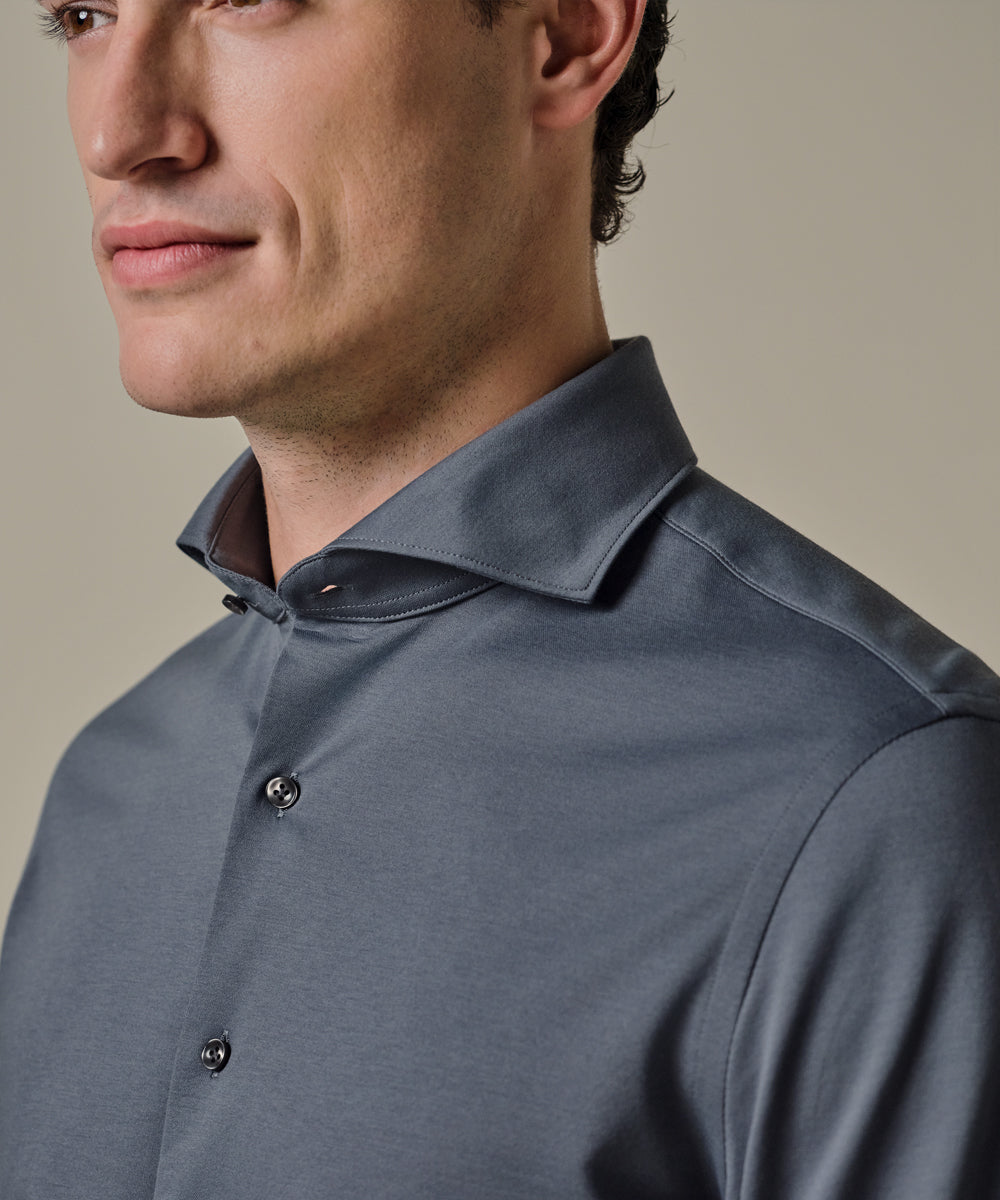 DENIM BLUE JAPANESE KNITTED SHIRT