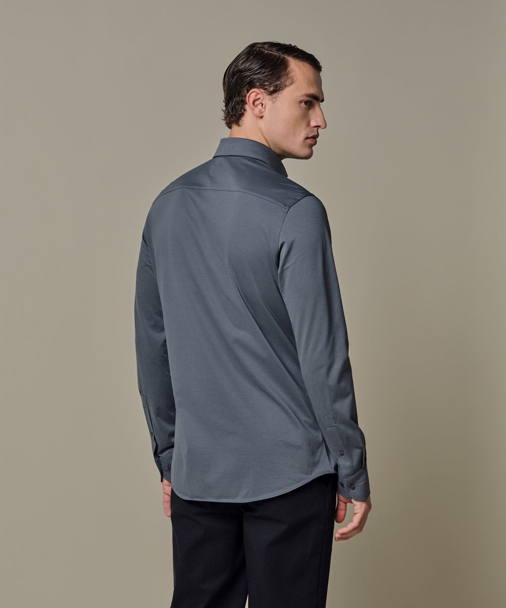 DENIM BLUE JAPANESE KNITTED SHIRT