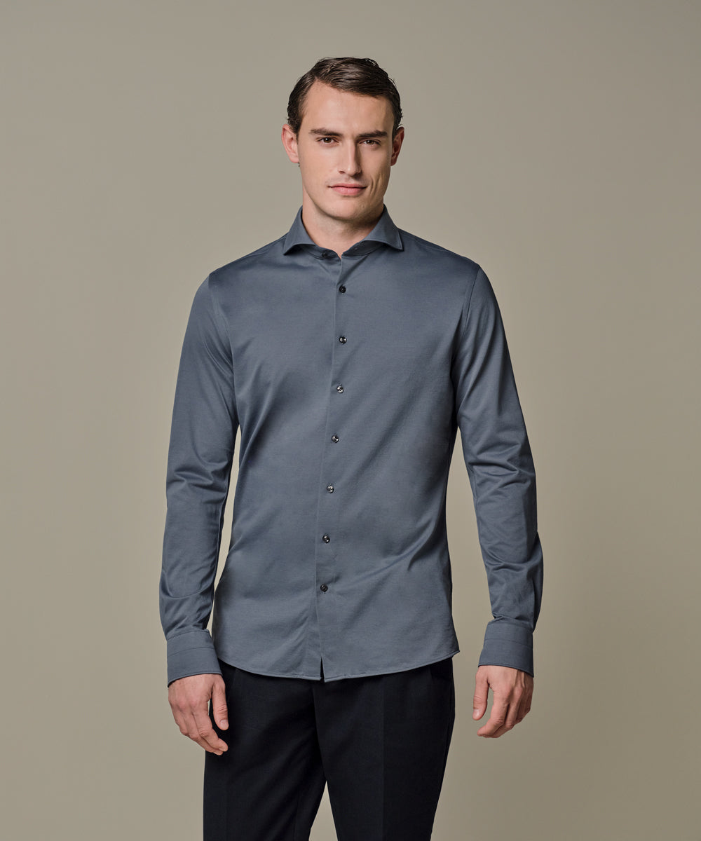 DENIM BLUE JAPANESE KNITTED SHIRT