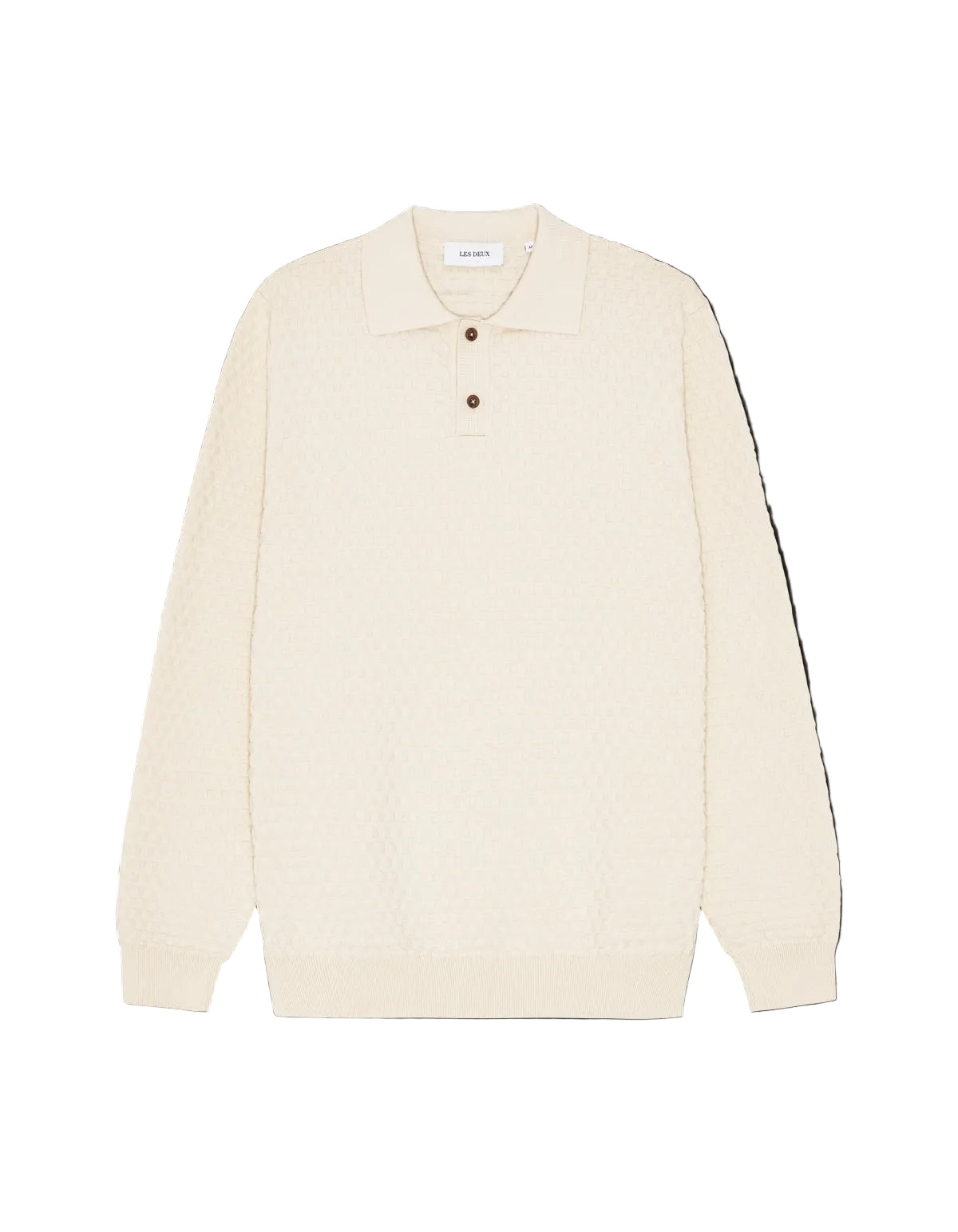 Billy Weave Knitted LS Polo (light ivory)