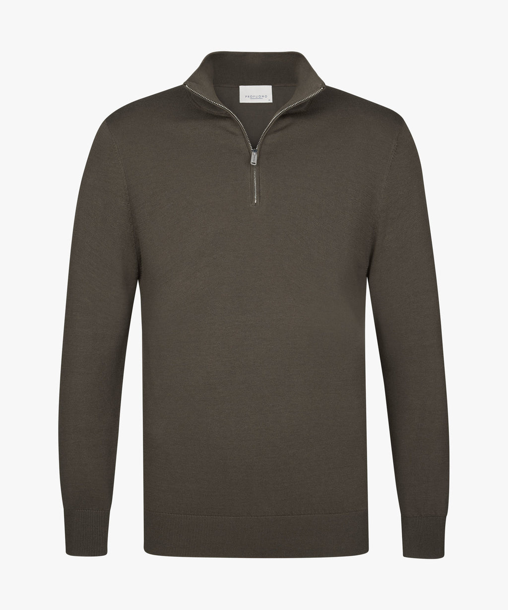 PULLOVER HALF ZIP BROWN