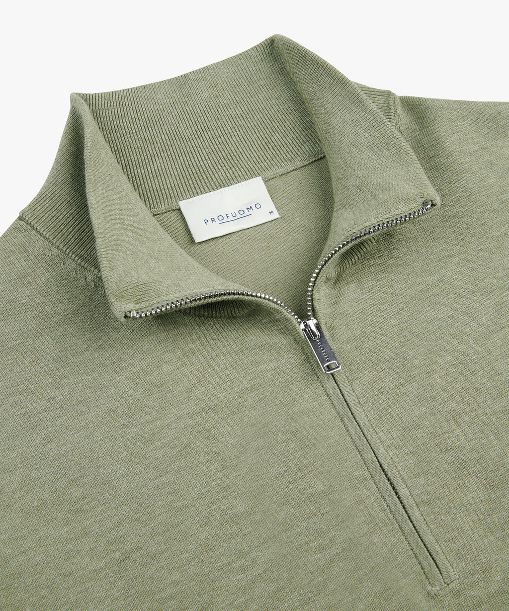 PULLOVER HALF ZIP M GREEN