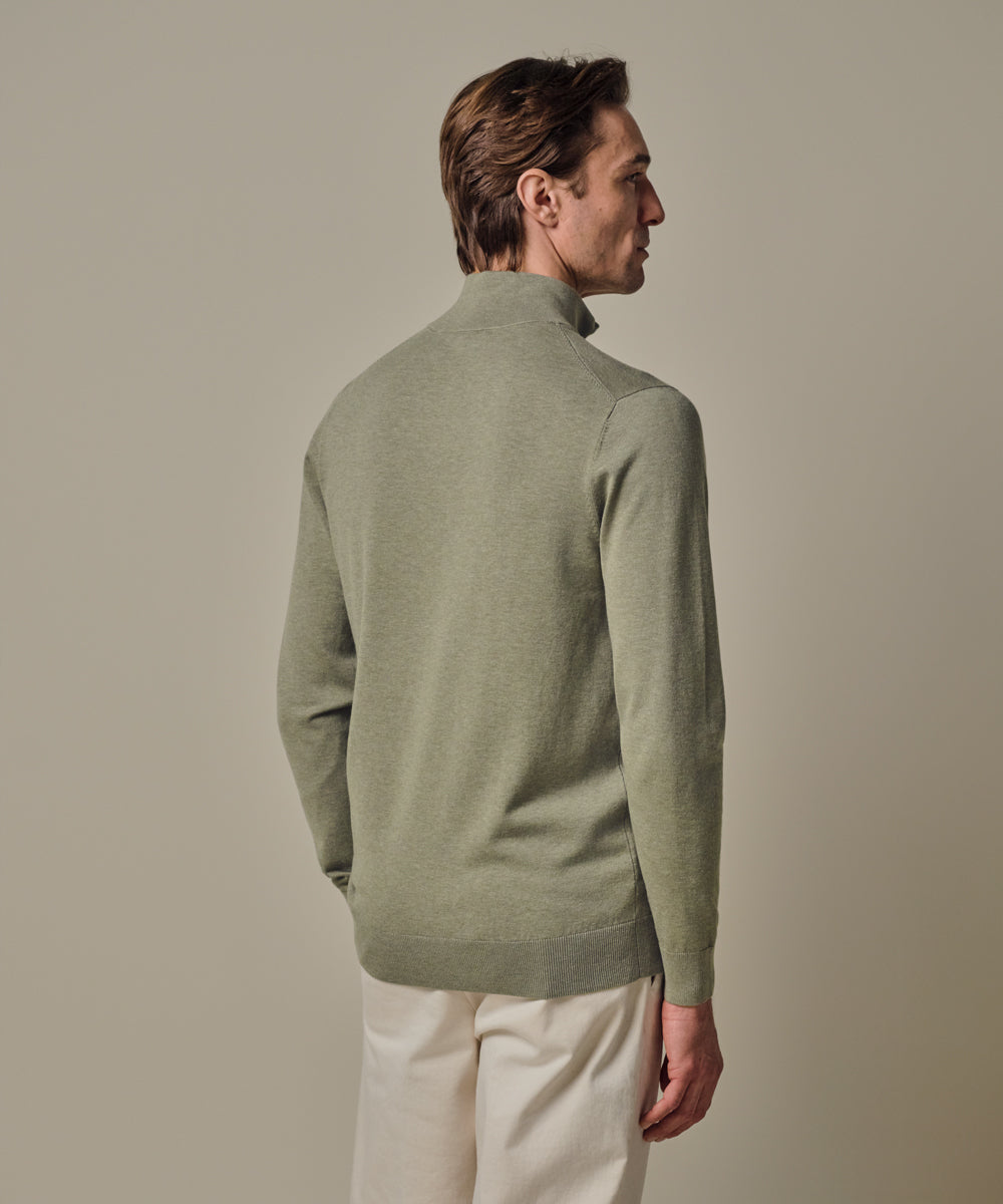 PULLOVER HALF ZIP M GREEN