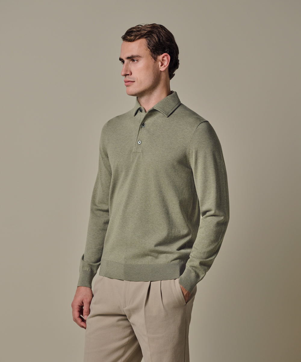 POLO ONEPIECE LS M GREEN