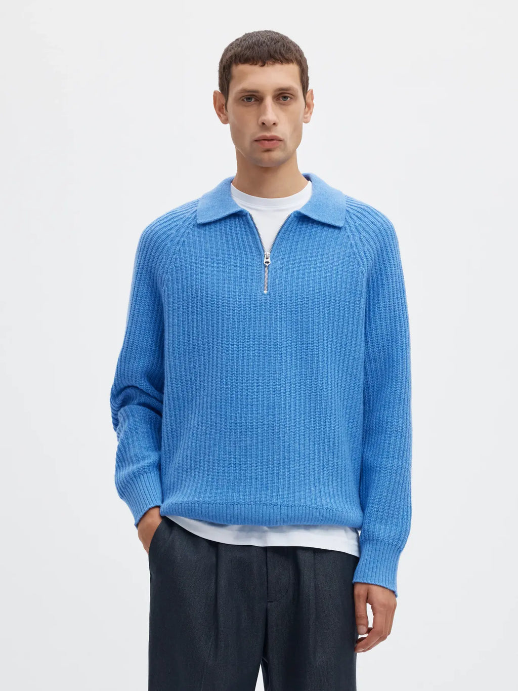 KNIT HALF ZIP POLO CAMP