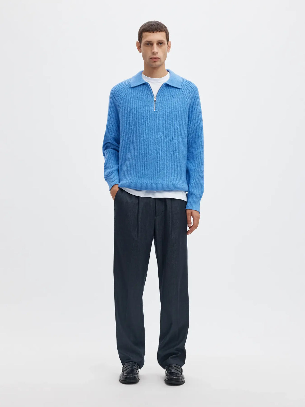KNIT HALF ZIP POLO CAMP