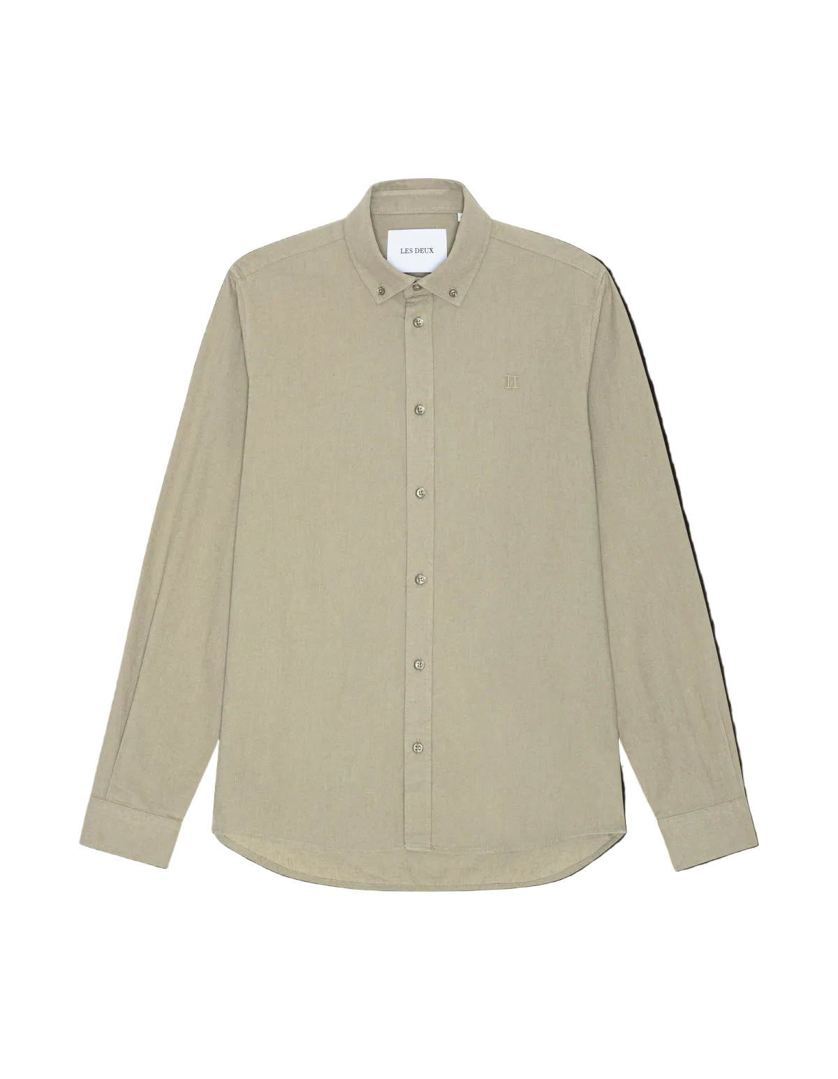 Konrad Cotton linen shirt / laurel oak sand