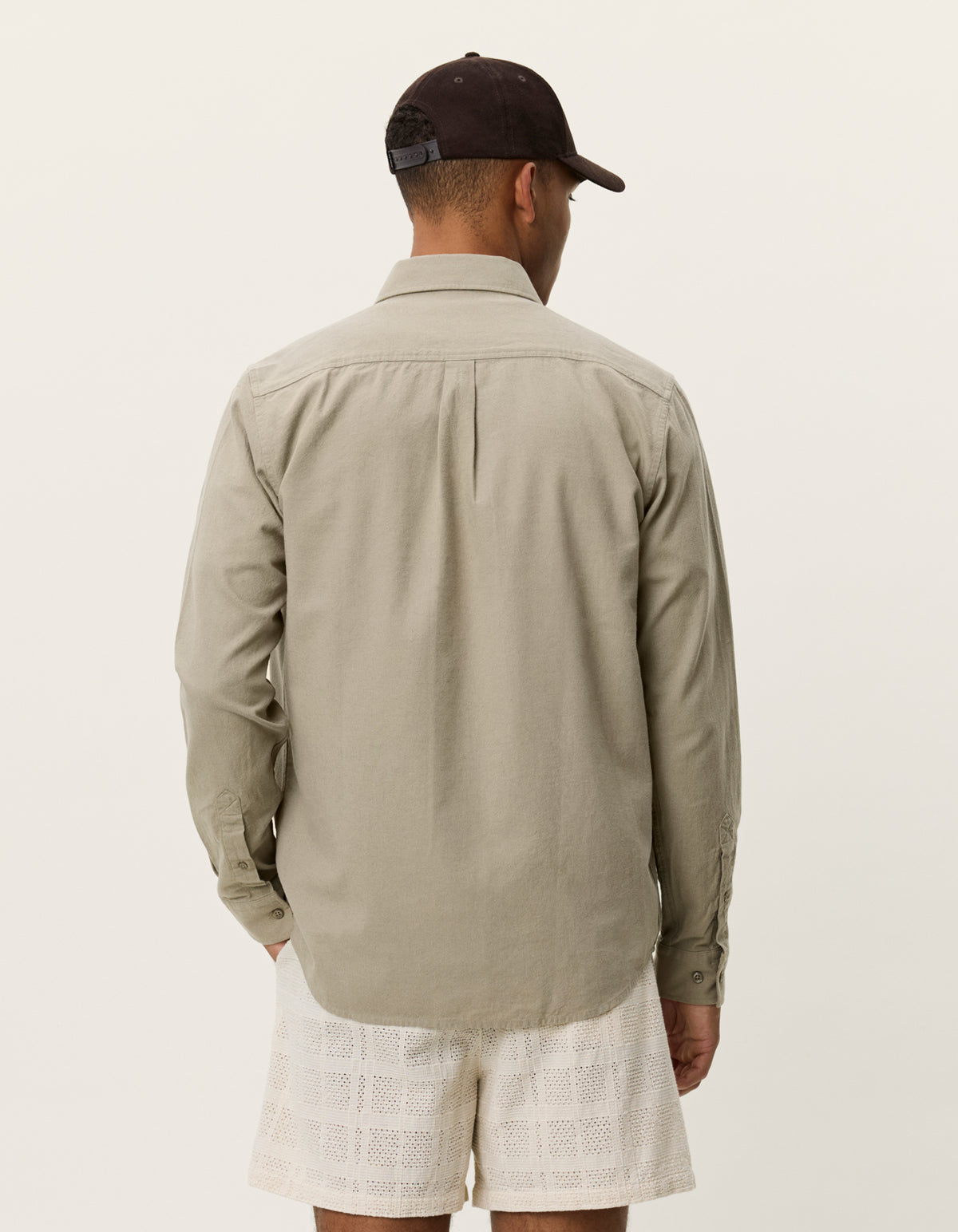 Konrad Cotton linen shirt / laurel oak sand