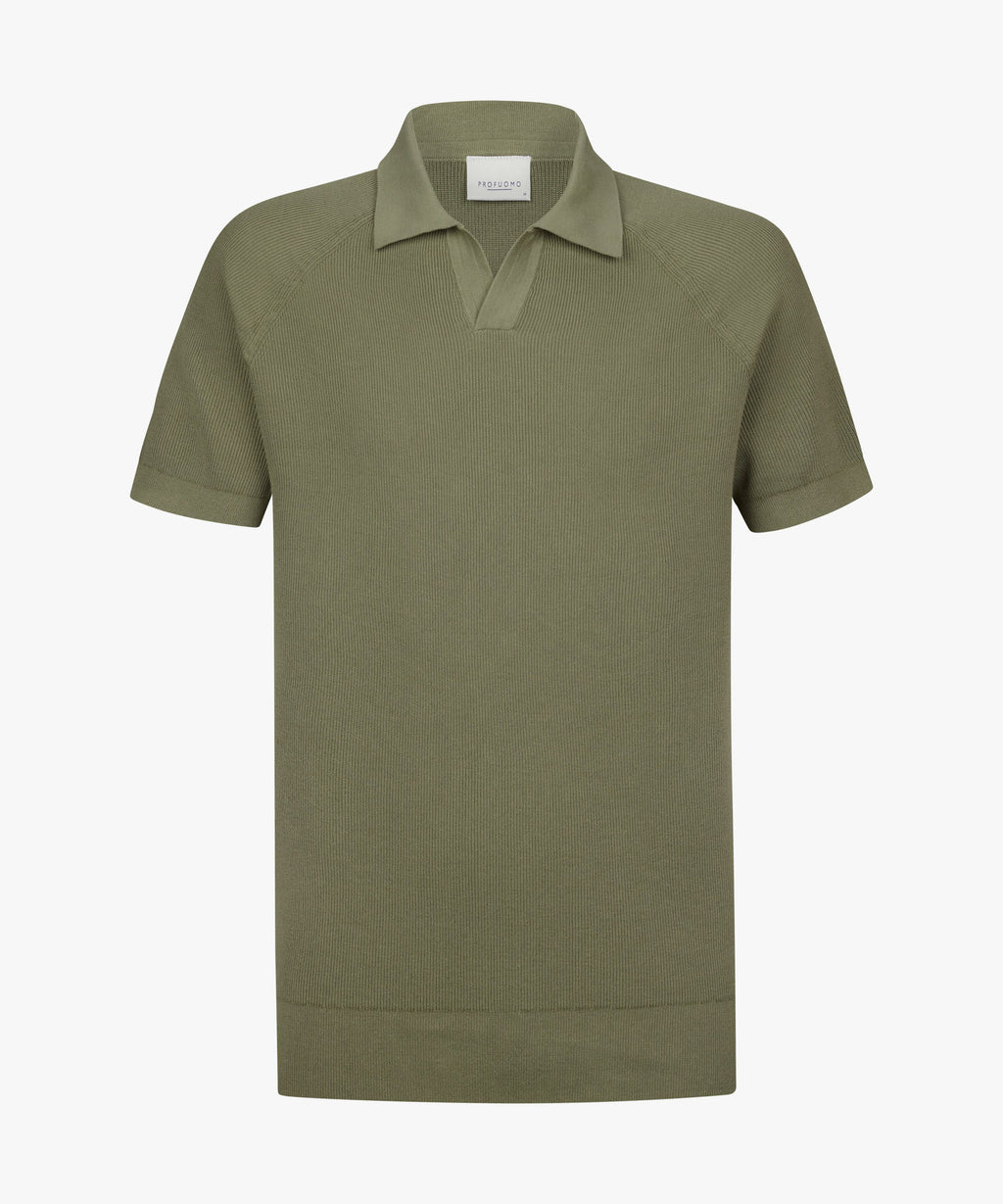 POLO OPEN COLLAR SS M GREEN