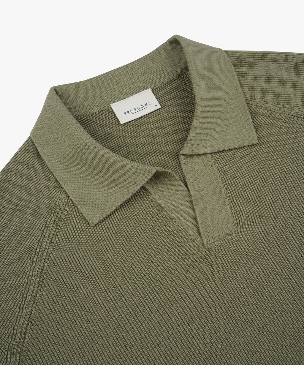 POLO OPEN COLLAR SS M GREEN