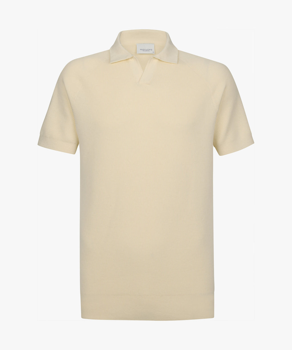 POLO OPEN COLLAR SS OFF WHITE