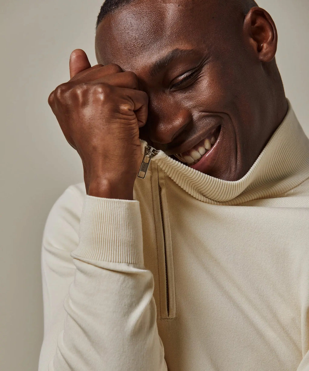 PROFUOMO PULLOVER HALFZIP OFF WHITE (PPJ000010D)