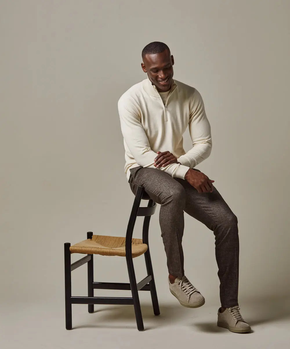 PROFUOMO PULLOVER HALFZIP OFF WHITE (PPJ000010D)