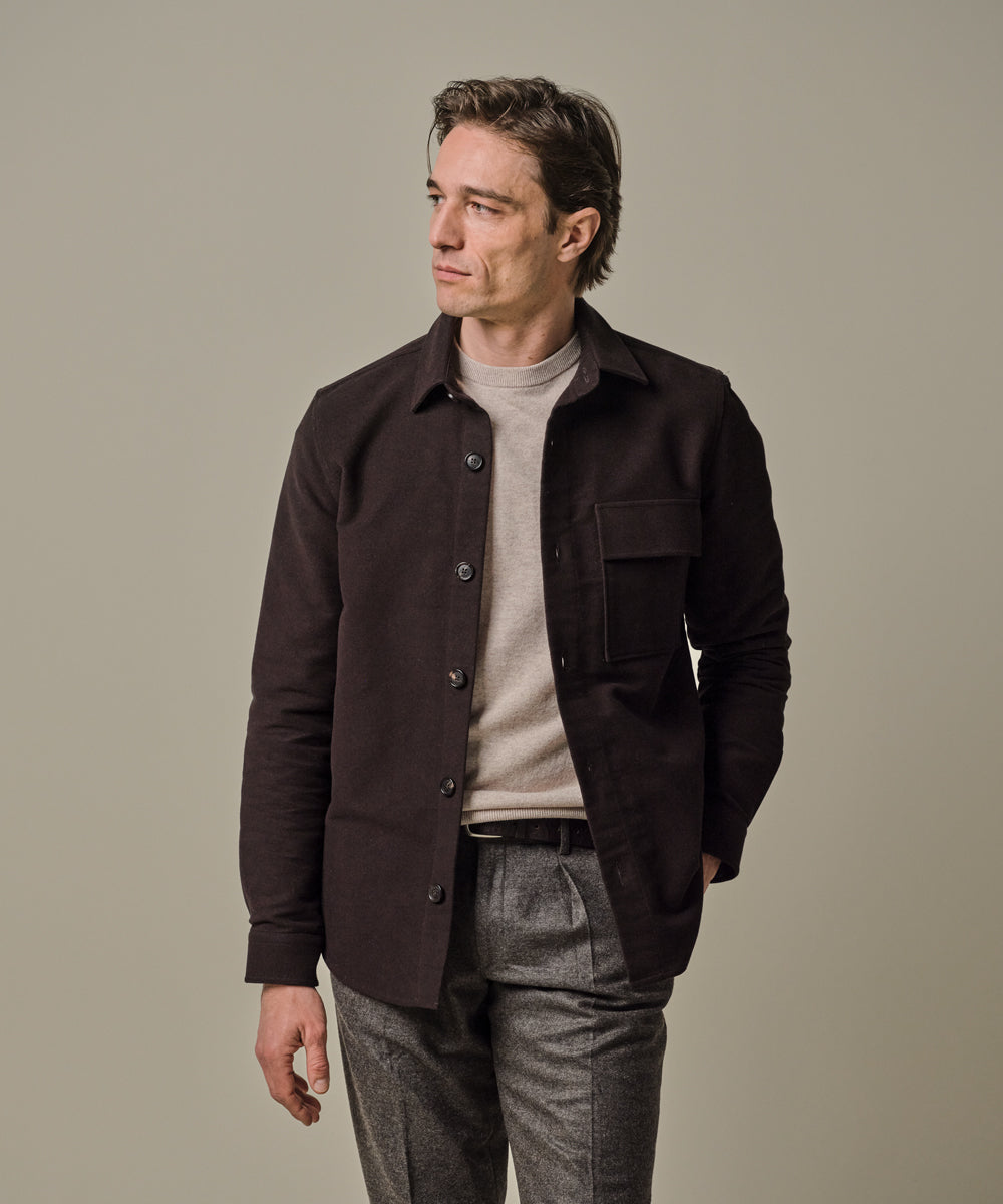 PROFUOMO OVERSHIRT CUTAWAY D.BRWN (PPWF30001E)
