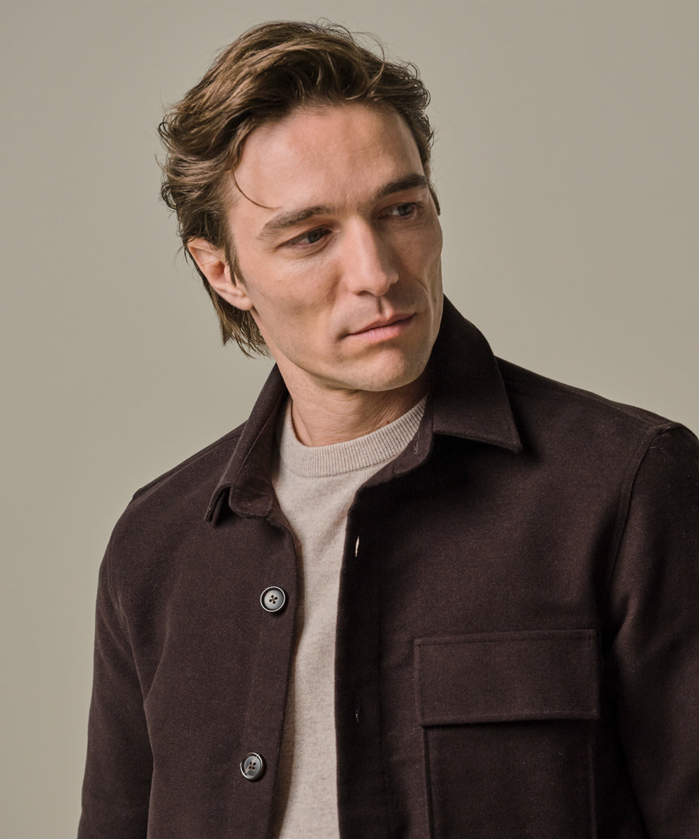 PROFUOMO OVERSHIRT CUTAWAY D.BRWN (PPWF30001E)