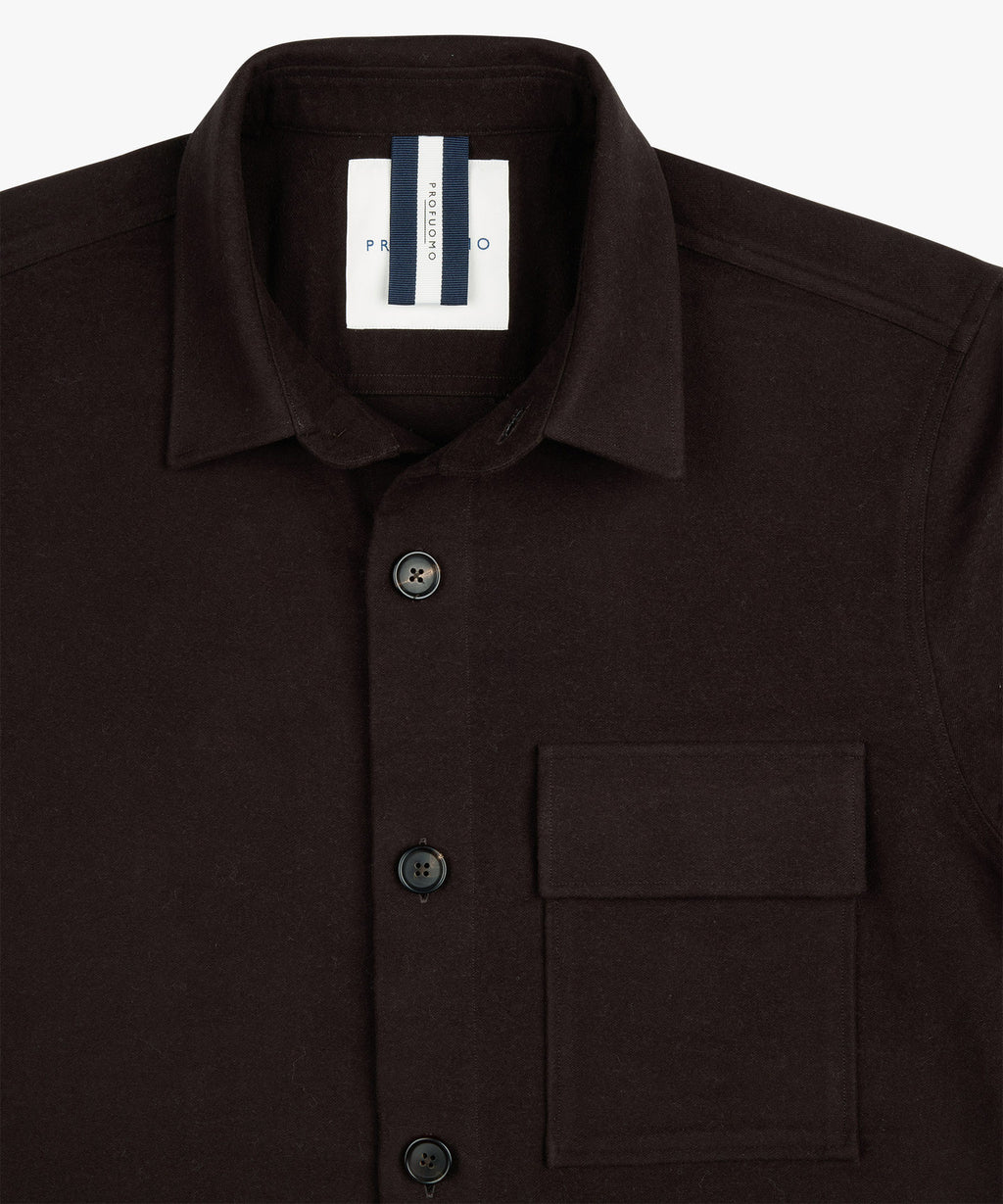 PROFUOMO OVERSHIRT CUTAWAY D.BRWN (PPWF30001E)