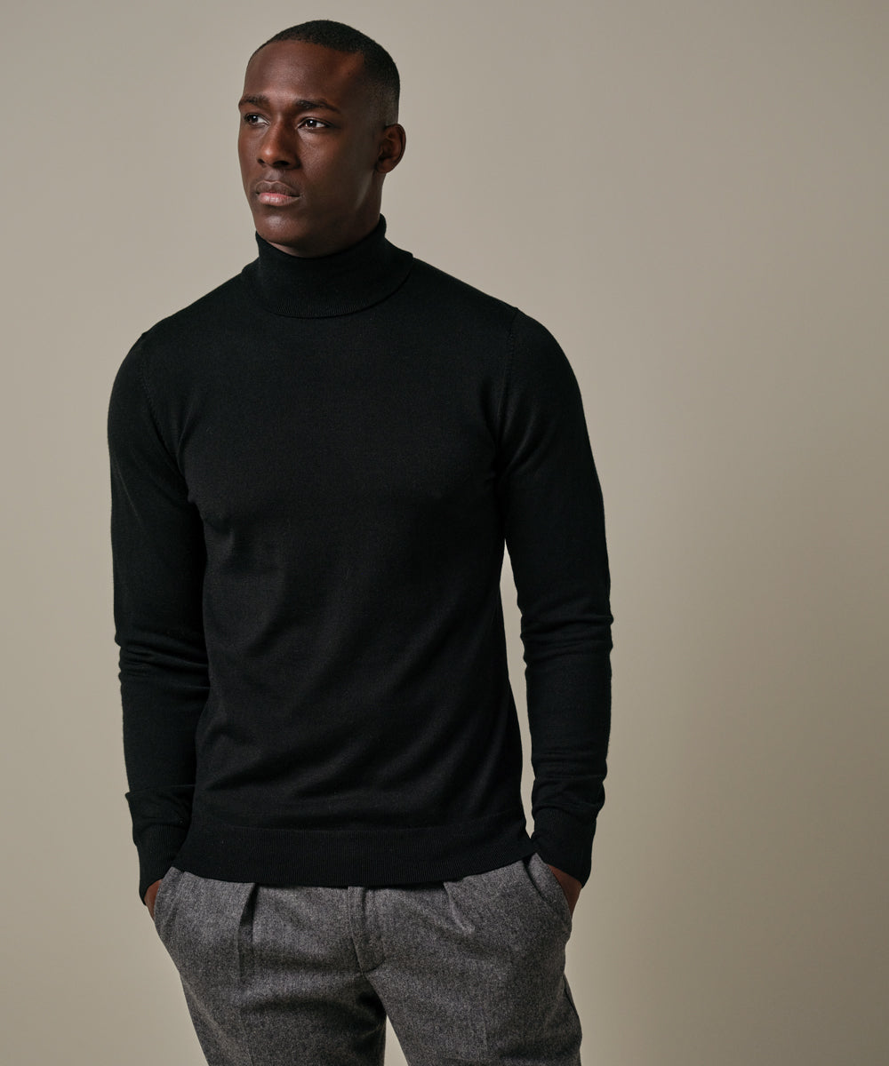 PROFUOMO PULLOVER ROLL NECK BLACK (PPWJ30005G)