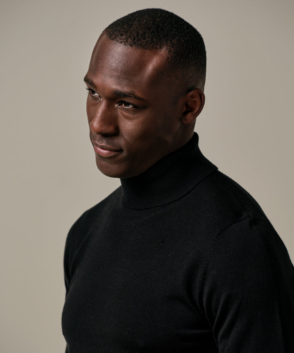 PROFUOMO PULLOVER ROLL NECK BLACK (PPWJ30005G)