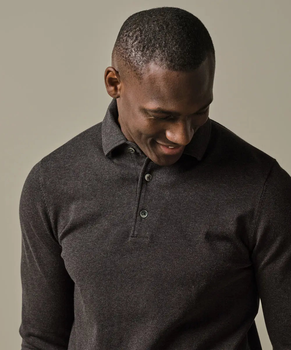 PROFUOMO POLO ONEPIECE LS BROWN (PPWJ30009B)