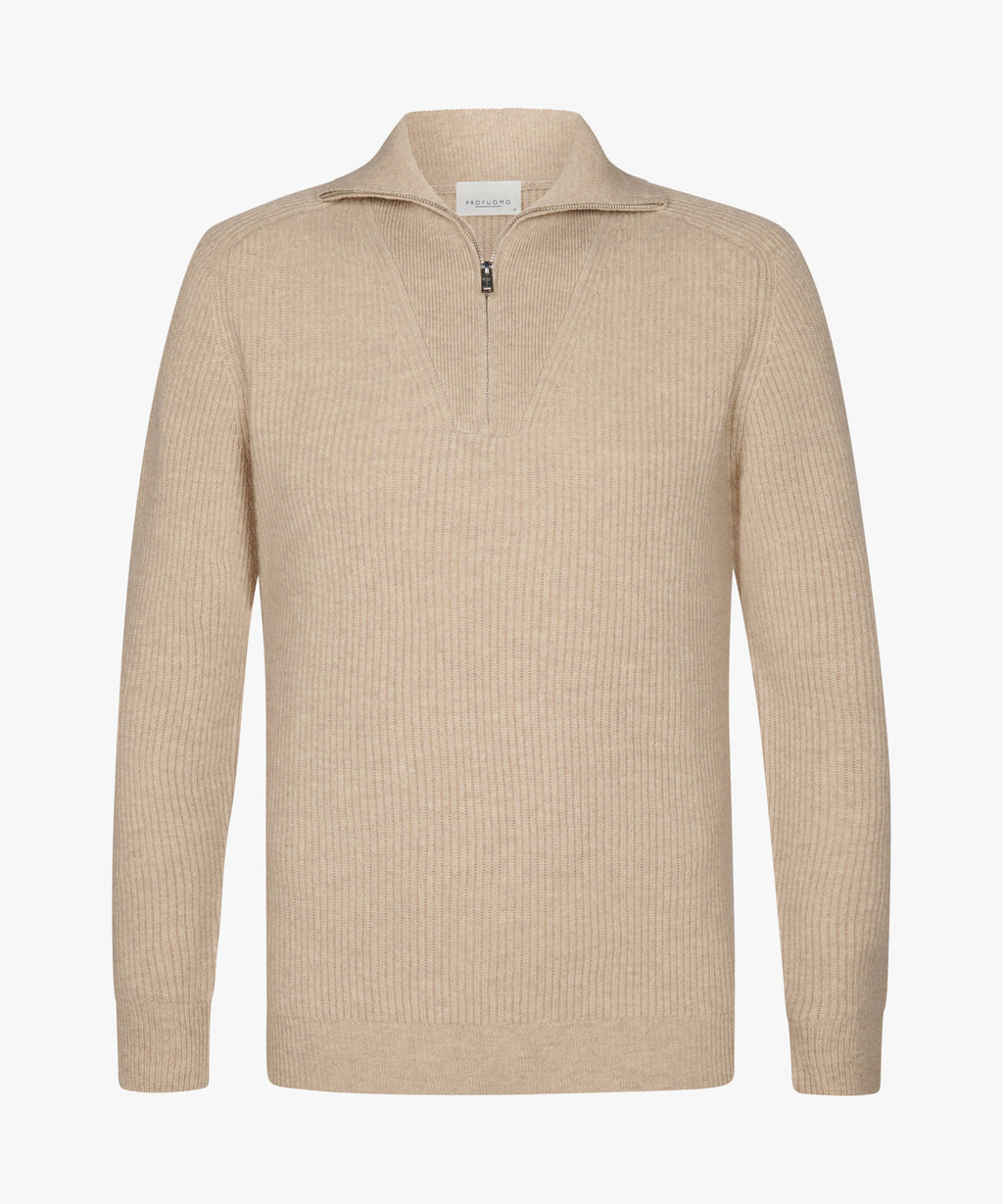 PROFUOMO PULLOVER HALF ZIP L SAND (PPWJ30025B)