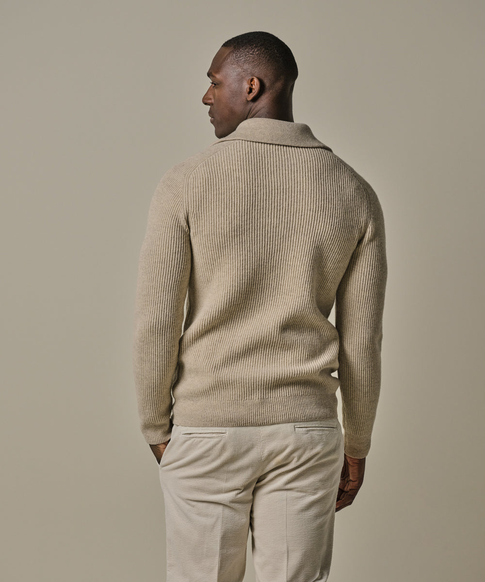 PROFUOMO PULLOVER HALF ZIP L SAND (PPWJ30025B)