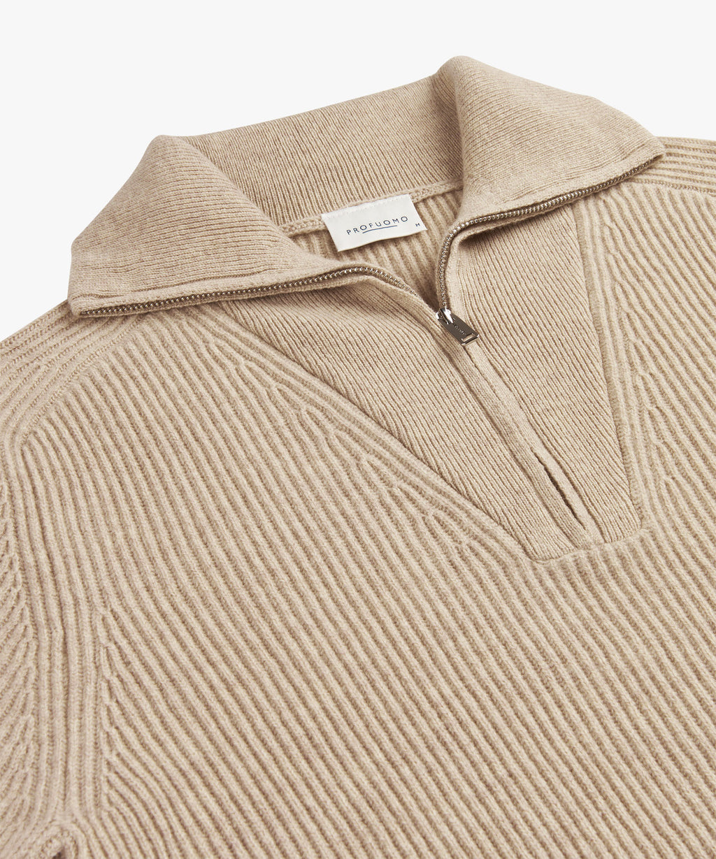 PROFUOMO PULLOVER HALF ZIP L SAND (PPWJ30025B)